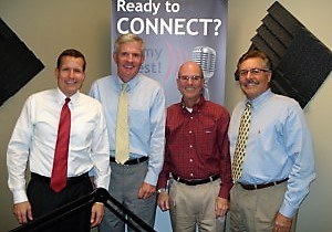 Neil Stevens with Keyworth Bank, Chuck Paul with A Closer Look and David Read with Printpack