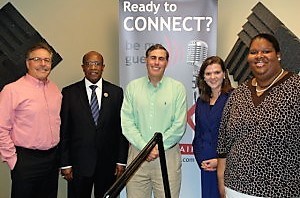 Dr. Benson Karanja with Beulah Heights University, Scott Brandt with eQuorum and Sharon Mason with Cobb Chamber of Commerce