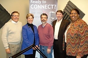 Fontaine Huey with Center for the Visually Impaired, Walter Biscardi with Biscardi Creative Media and Brad Rainey with Golden Key International Honour Society