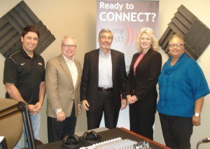 Al Gainey and Stacey Reece with Spherion Staffing, Dr. Destiny Prezzano with Apalachee River Animal Hospital and Sherry Johnson with Rainbow Travel