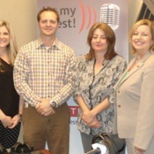 OPEN FOR BUSINESS: Stephanie Moyer & Kevin Ford with Insperity, Norma West with Country Financial, Johnny Phelps with Harry Norman Realtors, and Stephanie Sokenis with the Gwinnett Chamber of Commerce