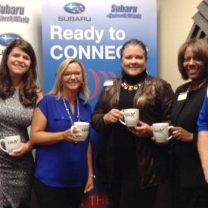 Holly Willis and Lori Haigwood with USA Payroll and Michelle Hanchey and Netania Walker with Toastmasters International