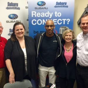 OPEN FOR BUSINESS: John Schweizer with GDP Technologies, Jerrí Hewett with Wealth Horizon, Estebon Watson with Espeute Productions, and Cally D’Angelo with the Gwinnett Chamber of Commerce