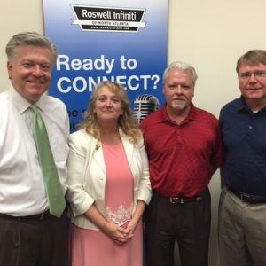 Lisa Machado of Visiting Angels, Brad Serff of Providence Bank and Dan Simmons of Virtual Management Technologies