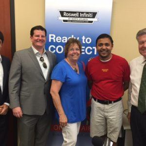 Pat O’Rourke with Practice Quotient, Mary Becker with Best Deal Movers, and Nick Patel with Salsarita’s