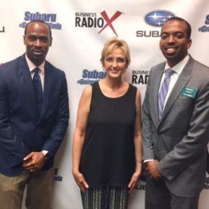 Marques Burnett with The Sports Utility Vehicle, Mattie Smith with Cartridge World Lawrenceville and Markell Bryant with Edward Jones Investments