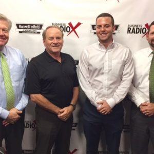 Jim Barnes with Barnes Risk Management Group, Nathan Lett with SoluSan, and Josh Roper with Barnett & Stegall