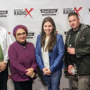 Danielle Claffey with Kuck Baxter Immigration, Soumaya Khalifa with Khalifa Consulting, and Jason Livy with Gateway Classic Cars