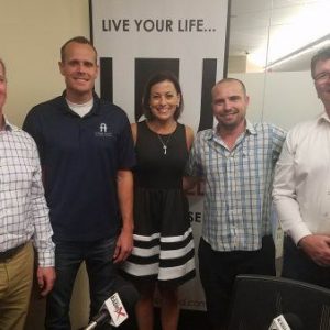 LEADERSHIP LOWDOWN Brad Leavitt with AFT Construction Joe Cunningham and Chris Wood with Sunny Energy and Matt Fulton with Heartbridge and The Whining Pig