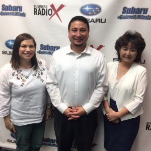 Yoshi Domoto with Japan-America Society of Georgia & JapanFest, Brittany Luiz with American Tombow and Masae Okura with Taylor English Duma