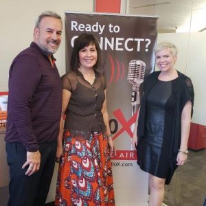 FABRIC Co-Founders Angela Johnson and Sherri Barry with AZ Apparel Foundation Chairman of the Board Thom Brodeur-Kazanjian