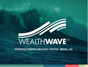 TeamDestinyWealthWaveBranding.LogoWavewithmulticolorstripe