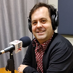 Brad Moore with Short Leash Hotdogs + Rollover Donuts in the studio at Valley Business RadioX in Phoenix, AZ