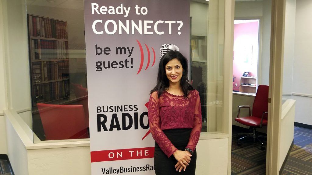 Dala Al-Fuwaires with FJI on the radio at Valley Business RadioX in Phoenix, Arizona