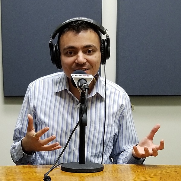 Neel Mehta with EpiFinder and EpiBuild in the studio at Valley Business RadioX in Phoenix, AZ