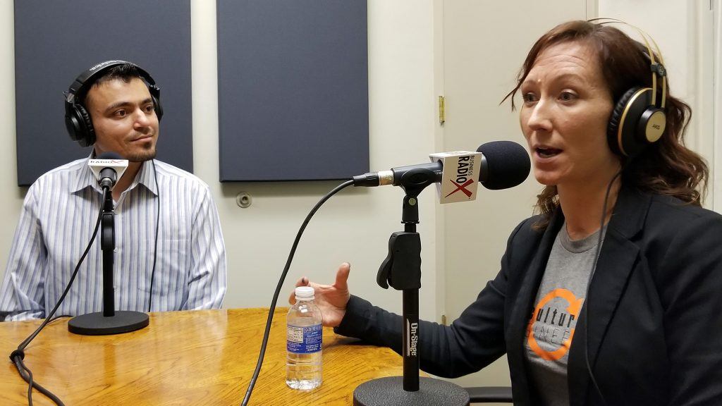 Neel Mehta with EpiFinder and Teresa Marzolph with Culture Engineered in the studio at Valley Business RadioX in Phoenix, AZ