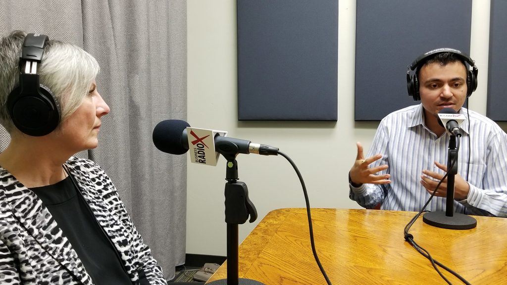 Tasha Hock with Y Scouts and Neel Mehta with EpiFinder in the studio at Valley Business RadioX in Phoenix, AZ