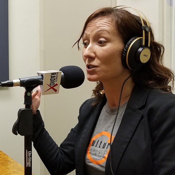 Teresa Marzolph with Culture Engineered in the studio at Valley Business RadioX in Phoenix, AZ