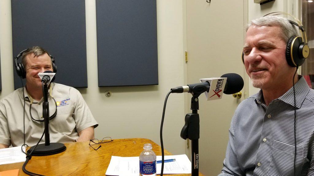 Corey Garrison with SouthFace Solar & Electric and Joe Cunningham with Sunny Energy in the studio at Valley Business RadioX in Phoenix, AZ