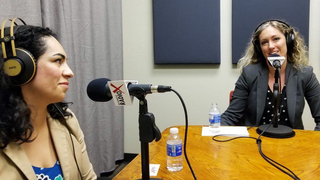 Denyse Airheart with the City of Maricopa and Lori Collins with the City of Phoenix in the studio at Valley Business RadioX in Phoenix, AZ