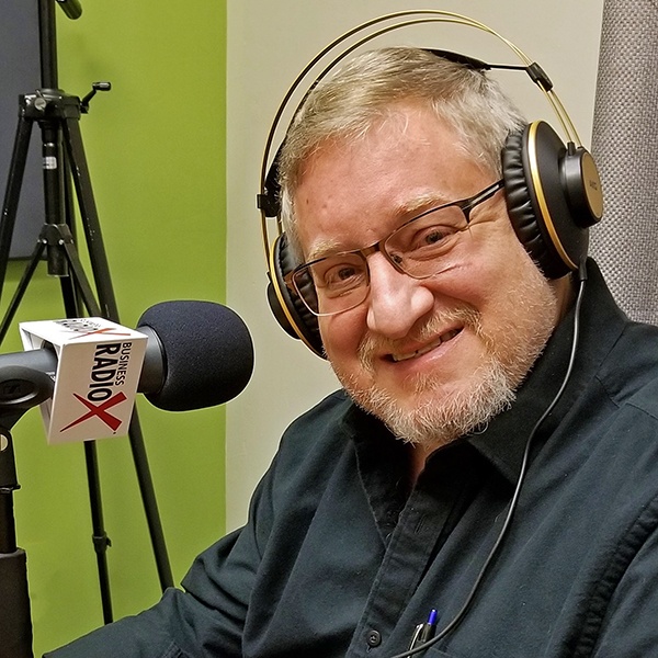 Gregg Edelman with Exposed Studio & Gallery in the studio at Valley Business RadioX in Phoenix, AZ