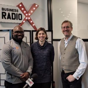 George Azih and Jennifer Booth with LeaseQuery and Wood Artist Doug Pisik