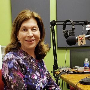 Julee Landau Shahon with Violins of Hope in the studio at Valley Business RadioX in Phoenix, AZ