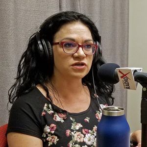 Maria Valenzuela of Esperança in the studio at Valley Business RadioX in Phoenix, AZ