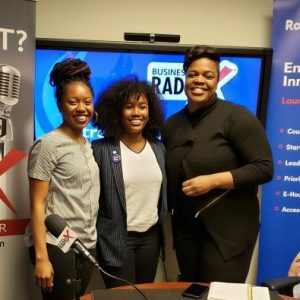 Baiyina Jihad with Beyond the Classroom, Jamine Moton with Skylar Security and GSU Peer Mentor Kiara Henry