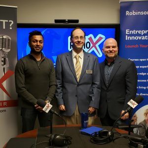 Ben Lawrence with Robinson College of Business, Minal Patel with MP Hospitality and Dr. Geoffrey Graybeal with GSU