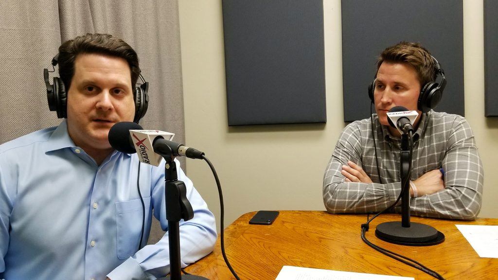 Ben Graff and Jason Wood with Quarles & Brady in the studio at Valley Business RadioX in Phoenix, Arizona