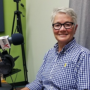 Ellen Clark with Heidi's Village in the studio at Valley Business RadioX in Phoenix, Arizona