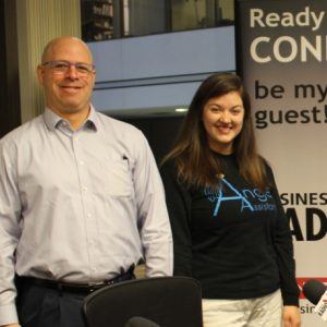 Andy Goldstrom with GSU ENI and Savannah Samples with Angel Assistance