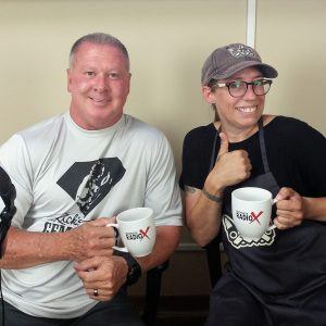 Rick Parks with Rick’s Personal Training and Joy Allgood with 2 Dog Restaurant