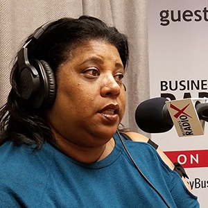 Adrienne Bryant with Bryant Commercial Real Estate in the studio at Valley Business RadioX in Phoenix, Arizona