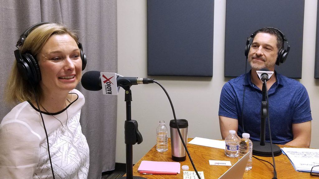 Camilla Nørgaard Jensen and Raoul Encinas speaking on Valley Business RadioX in Phoenix, Arizona