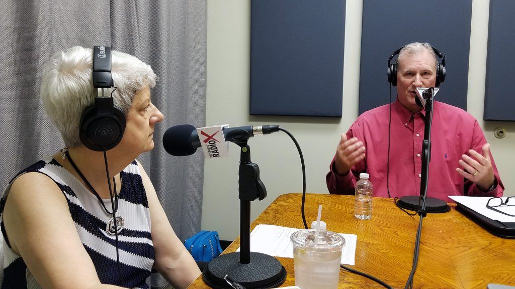 Laurie Battaglia with Aligned at Work and Mike Baize with Insperity speaking on Valley Business RadioX in Phoenix, Arizona