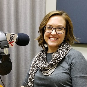 Lisa Glenn Nobles with CO+HOOTS Foundation in the studio at Valley Business RadioX in Phoenix, Arizona