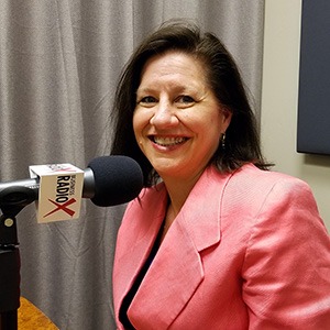 Lisa Riley with LINK Business in the studio at Valley Business RadioX in Phoenix, Arizona