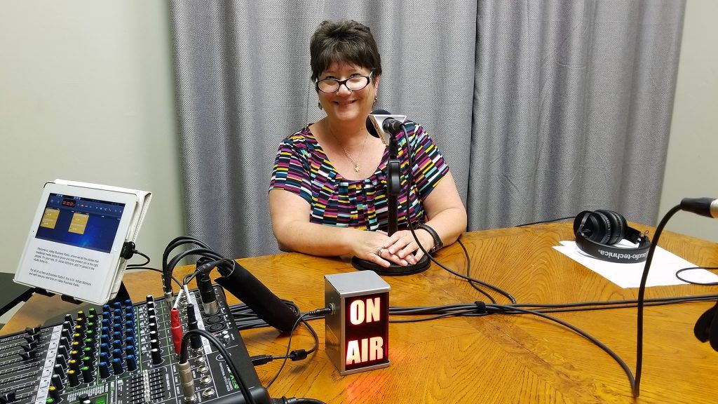 Abbie Fink with The Arizona 100 in the studio at Valley Business RadioX in Phoenix, Arizona