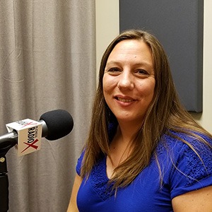 Cheryl Packham with Codobe in the studio at Valley Business RadioX in Phoenix, Arizona