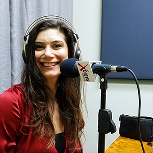 Gelie Akhenblit with NetworkingPhoenix in the studio at Valley Business RadioX in Phoenix, Arizona