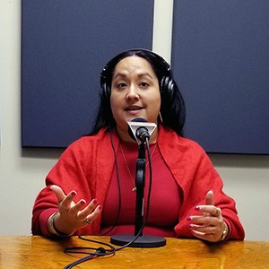 Natalia Ronceria Ceballos with La NRC in the studio at Valley Business RadioX in Phoenix, Arizona