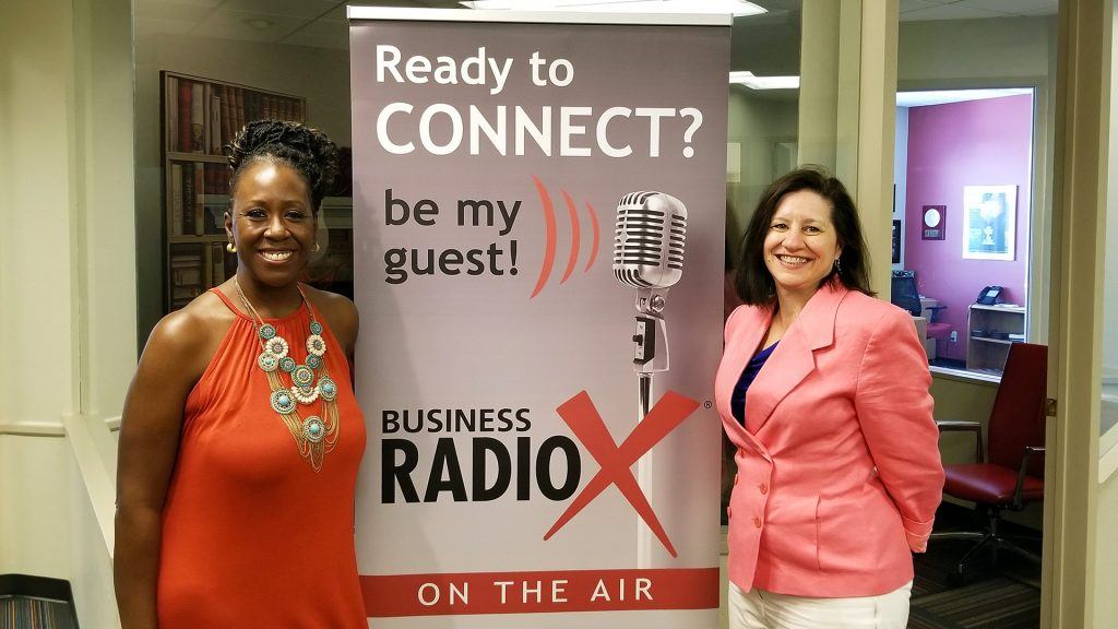 Tish Times with Tish Times Networking and Sales Training and Lisa Riley with LINK Business visit the Valley Business RadioX studio in Phoenix, Arizona