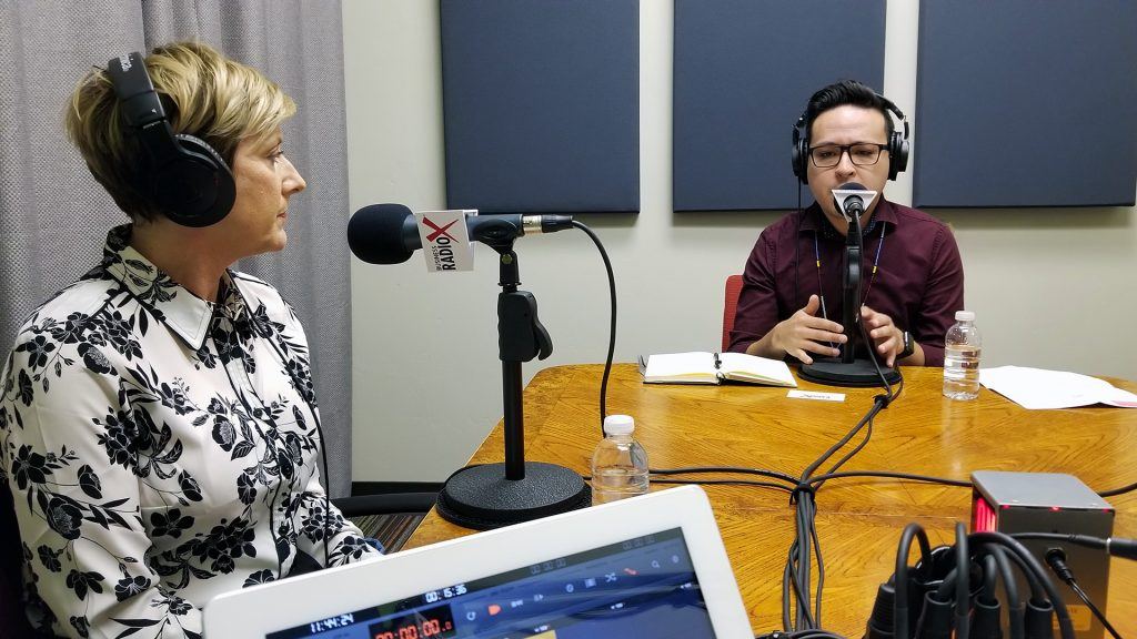 Dr. Tracey Lopeman with Maricopa Unified School District and Brian Garcia with Tempe Union High School District on the radio at Valley Business RadioX in Phoenix, Arizona