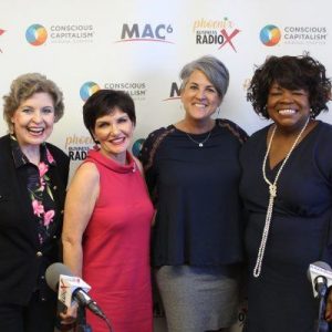 Betsy Berkhemer-Credaire Kathleen Duffy Ybarra and Carrie Young with 2020 Women on Boards