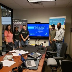 Daniel Fitch and Ron Emile with Natural Leaders Media, Nicole Toole and Ishir Vasavada with EcoDrop Technologies and Savannah Samples with Angel Assistance