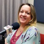 Heather Dopson in the studio at Valley Business RadioX in Phoenix, Arizona