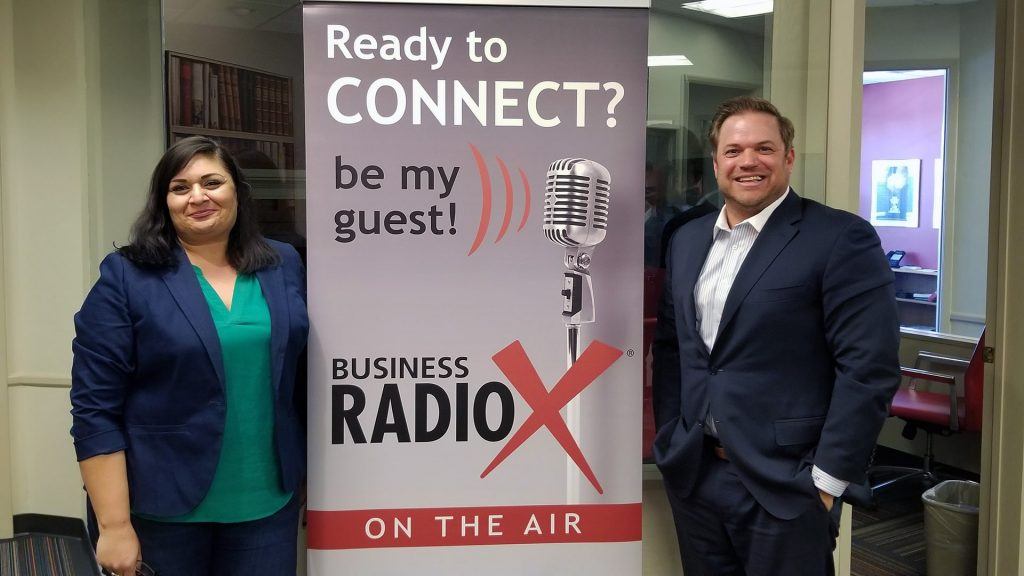 Seela Farani-Simmons with National Education Partners and Jonathan Keyser with Keyser speaking on Valley Business RadioX in Phoenix, Arizona