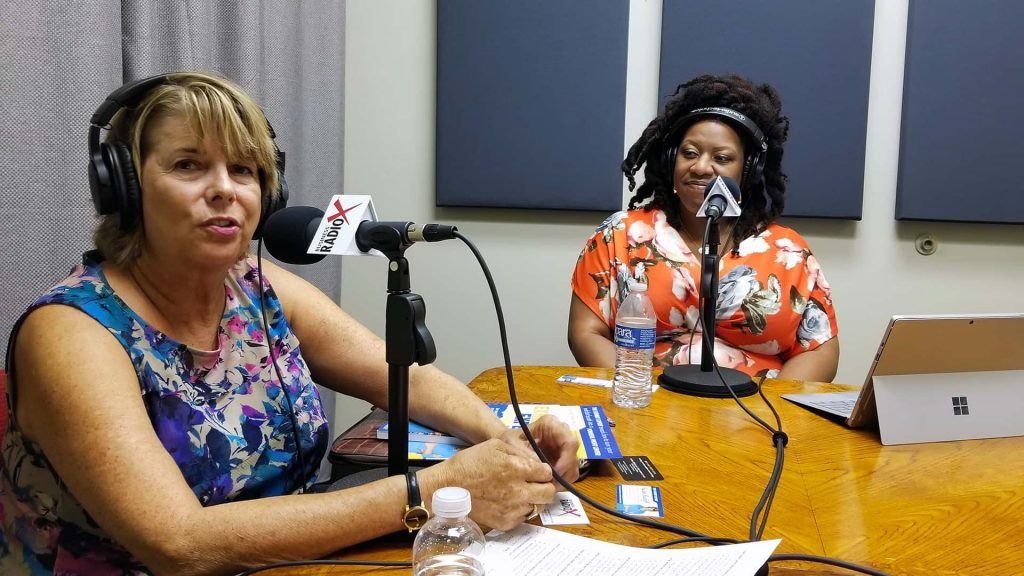 Susan Ratliff with Susan Ratliff Presents and LaCoya Shelton with Revolutionary HR Consulting on the radio at Valley Business RadioX in Phoenix, Arizona